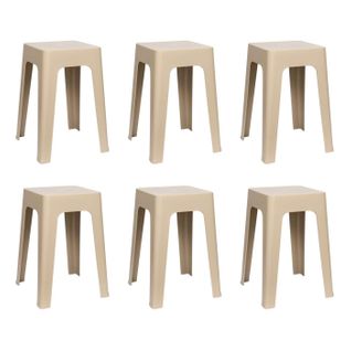 Lot De 6 Tabourets Empilables "spectra" 47cm Beige