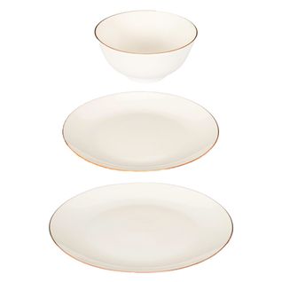 Service De Table En Porcelaine 12 Pièces "erina" 27cm Blanc