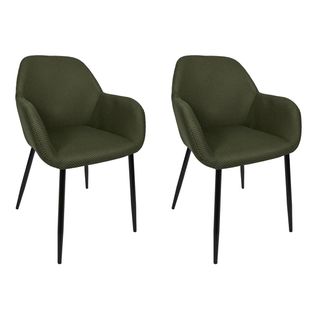 Lot De 2 Chaises Fauteuil "atome" 85cm Kaki