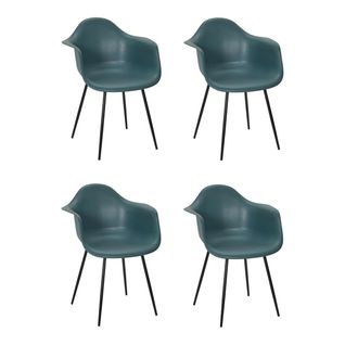 Lot De 4 Chaises Fauteuil "gustav" 85cm Bleu