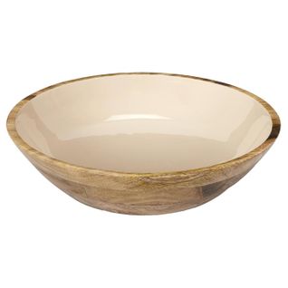 Saladier Uni En Bois "dune" 33cm Beige