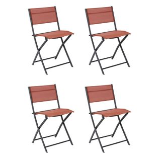 Lot De 4 Chaises De Jardin "elba" 80cm Terracotta