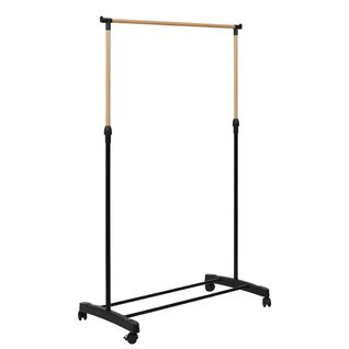 Portant à Vêtements Ajustable "effet Bois" 160cm Noir