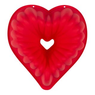 Moule à Gâteau En Silicone "cœur" 22cm Rouge