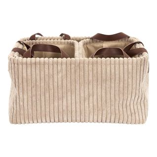 Lot De 3 Paniers De Rangement "velours Côtelé" 36cm Taupe