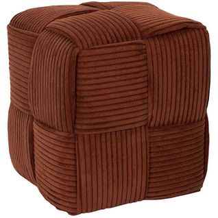 Pouf En Tissu Côtelé Tressé Scott Terracotta