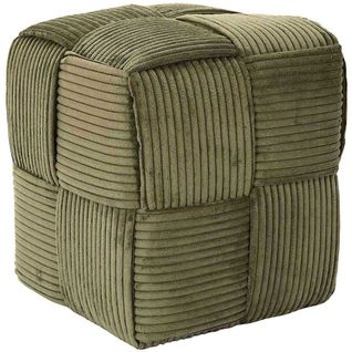 Pouf En Tissu Côtelé Tressé Scott Vert