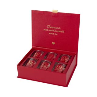 Coffret 6 Bougies Parfumées "amour" 30g Rouge