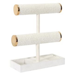 Porte Bijoux Double "bouclette" 27cm Blanc