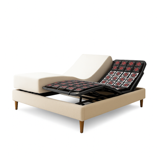 Pack Lit Électrique Matelas 140x190 - Sable - Sommier Relaxation+contour Lit Bouclette+matelas
