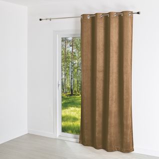 Rideau Uni Suédine - Effet Daim - 140x260 Cm - Beige