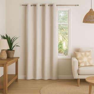 Rideau 100% Occultant - Effet Chiné - 140x260 Cm - Beige