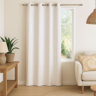 Rideau 100% Occultant - Effet Chiné - 140x260 Cm - Naturel