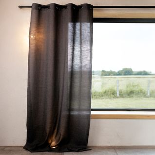 Rideau Poly-lin à Oeillets - 160x240 Cm - Gris Anthracite