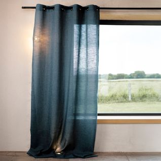 Rideau Poly-lin à Oeillets - 160x240 Cm - Bleu