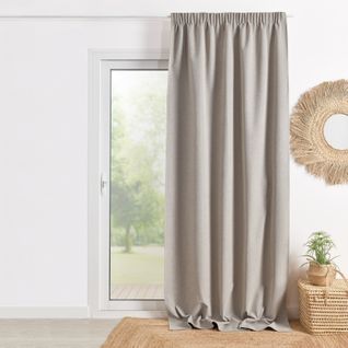 Rideau 100% Occultant Double Face Galon Fronceur - 240x260 Cm - Taupe
