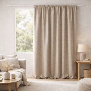 Rideau 100% Occultant Double Face Galon Fronceur - 135x260 Cm - Naturel