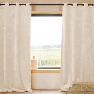 Rideau Ignifugé M1 En Velours Premium - 140x260 Cm - Ecru