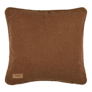 Coussin Carré - Effet Bouclette - 50x50 Cm - Marron Brun