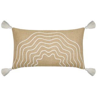 Coussin Beige Rectangulaire Avec Relief - 30x50 Cm - Beige