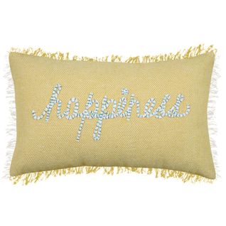 Coussin Rectangulaire Happiness - 30x50 Cm - Jaune