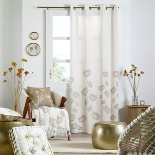 Rideau Végétal Aux Lignes Douces Et Élégantes - 140x260 Cm - Naturel