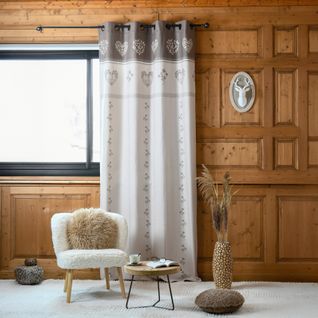 Rideau Montagnard Déco Chalet - 140x260 Cm - Naturel