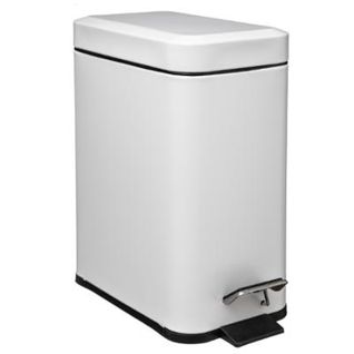 Poubelle De Salle De Bain Rectangle Blanc - 5l