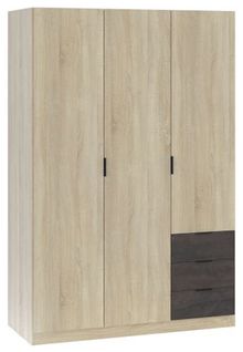 Armoire De Rangement De 3 Portes Coloris Chêne Canadien - L.121 X H.180 X P.52 Cm