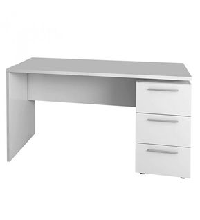 Bureau Avec 3 Tiroirs Coloris Blanc Artik - 74 X 138 X 60 Cm