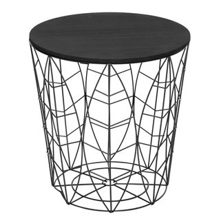 Table À Café Métallique Coloris Noir Foncé - L. 39 X L. 39 H. 41 Cm