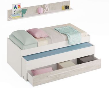 Lit Enfant Gigogne Double Coloris Blanc Artic / Blanc Poli.