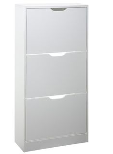Commode Meuble à Chaussures Coloris Blanc - L.60 X P.24 X H.118 Cm