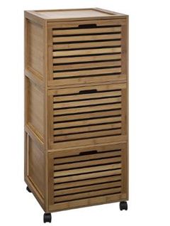 Meuble De Rangement En Bambou Naturel - L.41 X P.41 X H.91 Cm