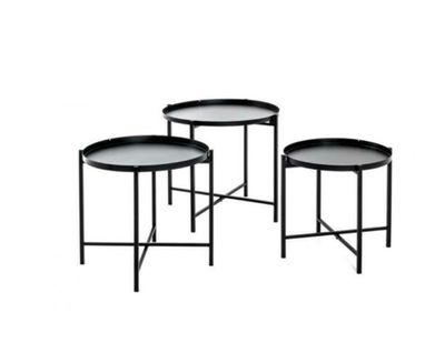 Lot De 3 Tables Coloris Noir En Métal