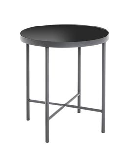 Table D'appoint Coloris Anthracite-noir En Métal - H 47 X Ø 40 Cm