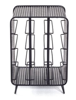 Porte-bouteilles Coloris Noir En  Métal - Longueur 30 X Profondeur  24 X Hauteur 46 Cm