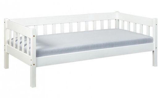Lit Banquette En Pin Massif Coloris Blanc - L.100 X H.70 X P.209 Cm