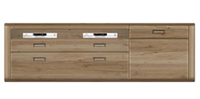 Meuble TV Coloris Hêtre Huilé - L. 224 X H. 70 X P. 51 Cm