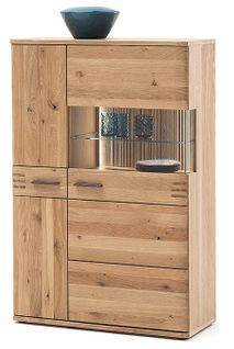 Vaisselier Coloris Chêne Sombre Bianco - Longueur 90 X Hauteur 136 X Profondeur 37 Cm