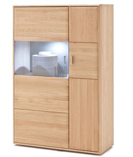 Vaisselier Droite Coloris Chêne Blanchi Huilé - Longueur 94 X Hauteur 140 X Profondeur 39 Cm