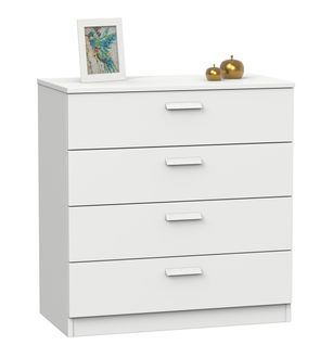 Commode Meuble De Rangement Coloris Blanc - H. 78 X L. 74 X P. 40 Cm