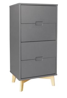 Chiffonnier De 4 Tiroirs Coloris Gris Anthracite - L. 43 X P. 35 X H. 104 Cm
