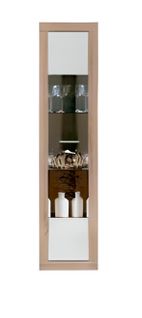 Vitrine Avec 1 Porte Coloris Chêne Cambrian / Blanc - L. 44 X P. 35 X H. 190 Cm