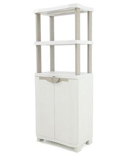 Meuble De Rangement Intérieur/extérieur Coloris Beige - Longueur 70 X Profondeur 45 X Hauteur 184 Cm