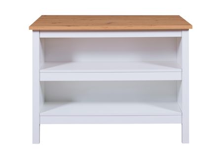 Meuble De Cuisine En Bois Coloris Blanc / Artisan Chêne - L. 124 X P. 75 X H. 91 Cm