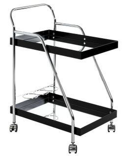 Desserte En Acier Chromé Et Miroir - Longueur 62 X Hauteur 84 X Profondeur 46 Cm