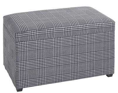 Coffre De Rangement En Mdf Et Tissu Coloris noir-blanc - Longueur 65 X Hauteur 42 X Profondeur 40 Cm