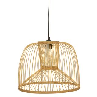 Lampadaire En Bambou Coloris Beige -  Diamètre 38  X Hauteur 30 Cm