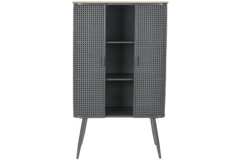 Etagère En Métal Et Bois Coloris Gris / Naturel - Longueur 79 X Profondeur 39 X Hauteur 133 Cm